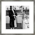 Woman Weighing Vegetables Framed Print