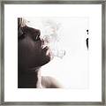 Woman With Cigarette Framed Print