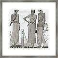 Women Wearing Designer Dresses Framed Print