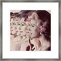 Women Wearing Revlon Lipstick Framed Print