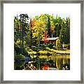 Wood Cabin By The Lake Framed Print