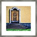 Wooden Door With Marble Frame And Stone Framed Print