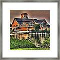 Wooden Lodge Over Looking A Lake Framed Print