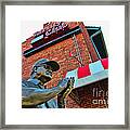 Woody Hayes Statue At The Varsity Club 4831 Framed Print