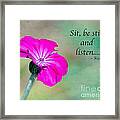 Words From Rumi Framed Print