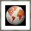 World Map - Rainbow Passion Baseball Square Framed Print