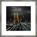 World Trade Center At Night 1980 Framed Print