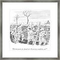 World War I Soldiers Fire From Behind Trenches Framed Print