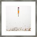 Worn Down Pencil With Shaving Framed Print