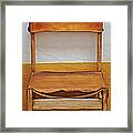 Worn Leather Outdoor Cafe Chair Framed Print
