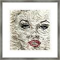Wrinckled Marilyn Framed Print