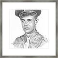 WWII military dad pencil portrait Framed Print