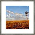 Windmill At Sunset Framed Print