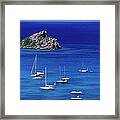 Yachts Moored In Corossol Bay Framed Print