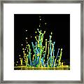Yellow And Blue Splashes Framed Print