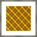 Yellow And Brown Diagonal Plaid Pattern Cloth Background Framed Print