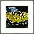 Yellow Chevy Corvette Stingray Framed Print