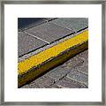 Yellow Curb Stone Border Framed Print