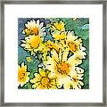 Yellow Daisies Digital Watercolor Framed Print
