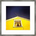 Yellow House In Akureyri Iceland Framed Print