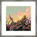 S Yellow Sunrise With Flowers - Square Framed Print