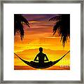 Yoga At Sunset Framed Print