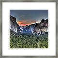 Yosemite Valley View Sunset Framed Print