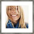 Young Woman, Eyes Closed Portrait Framed Print