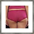 Young Woman In Underwear, Close-up, Rear View Framed Print