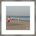 Youth Playing On The Beach At Hilton Head South Carolina Framed Print