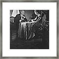 Yul Brynner Playing Backgammon With His Wife Framed Print