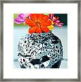 Zinnia In Vase Framed Print