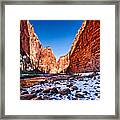 Zion Canyon Winter Framed Print