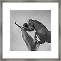 Zorina With A Horse Statue Framed Print