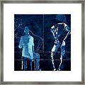 Artist And Model In Black Lingerie #1 Framed Print