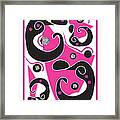 Black Figures With Pink Framed Print