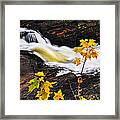 River Flowing Through Fall Forest Framed Print