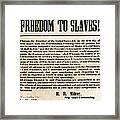 Freedom To Slaves #1 Framed Print