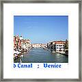 Grand Canal   Venice Italy #1 Framed Print