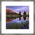 Mount Baldy At Sunset Reflected In Lake #1 Framed Print