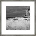 Point Betsie Lighthouse In Winter #1 Framed Print