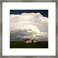 Storm Clouds Over Saskatchewan Granaries #1 Framed Print