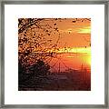 Sunrise Over Rural Homestead Framed Print