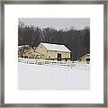 Yellow Barn In Winter #1 Framed Print