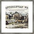 1849 The Antidiluvian World Crop Jurassic Framed Print