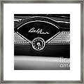 1955 Chevy Bel Air Glow Compartment In Black And White Framed Print