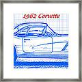 1962 Corvette Blueprint Framed Print