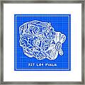 1963 - 1965 L84 327 Corvette Fuelie Engine Reverse Blueprint Framed Print