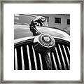 1963 Jaguar Front Grill In Balck And White Framed Print