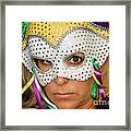 Blond Woman With Mask #2 Framed Print